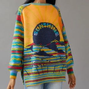 Maura Jacquard Pullover with Sunshine graphic, size XS.